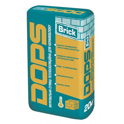 Кладочна суміш теплоізоляційна для керамоблока Dops Brick